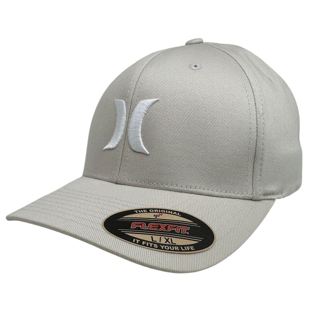 Hurley Men's One and Only Flex Fit Stretch Fitted Hat Cap in Light Bone
